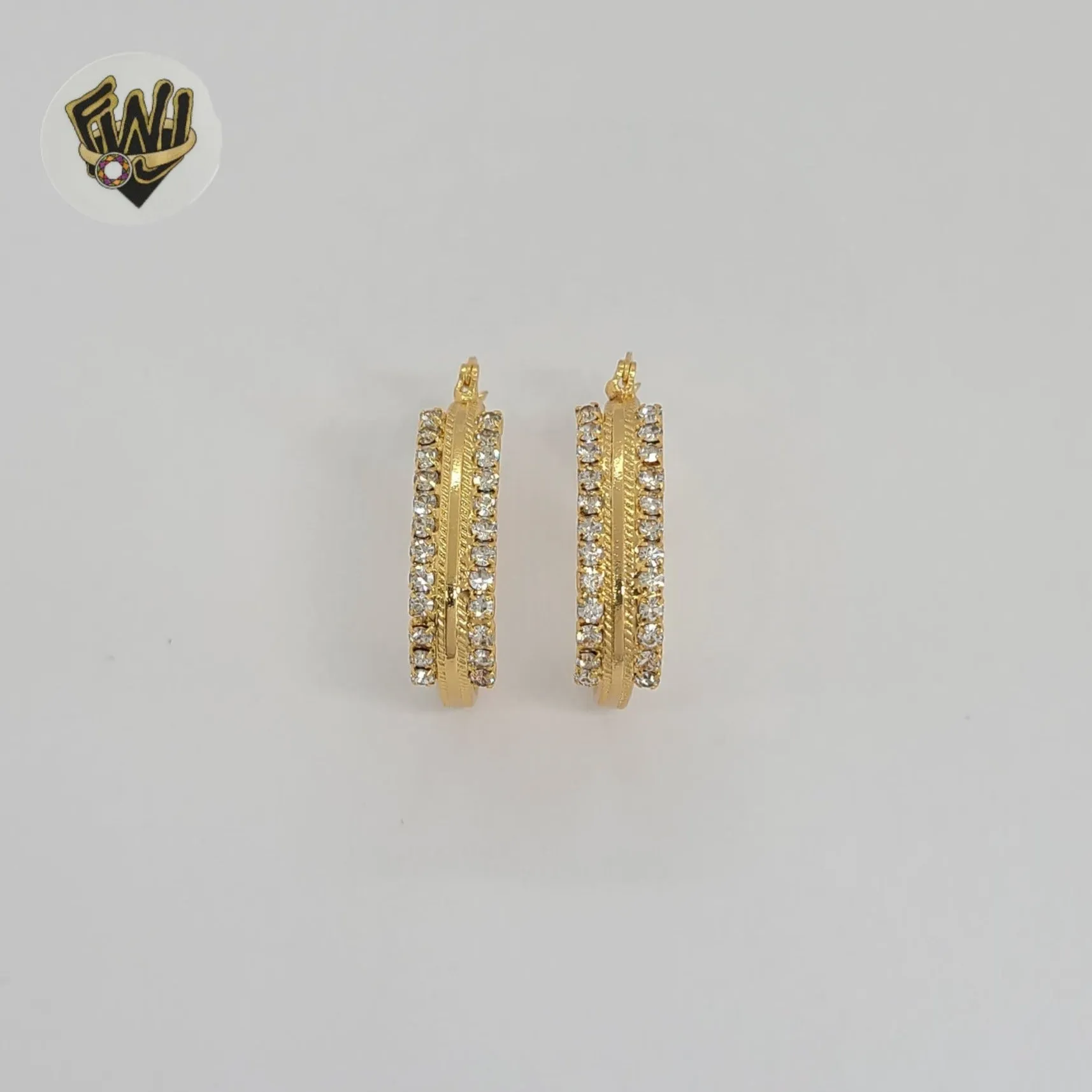 (1-2932-2) Gold Laminate- Squared Zircon Hoops - BGO