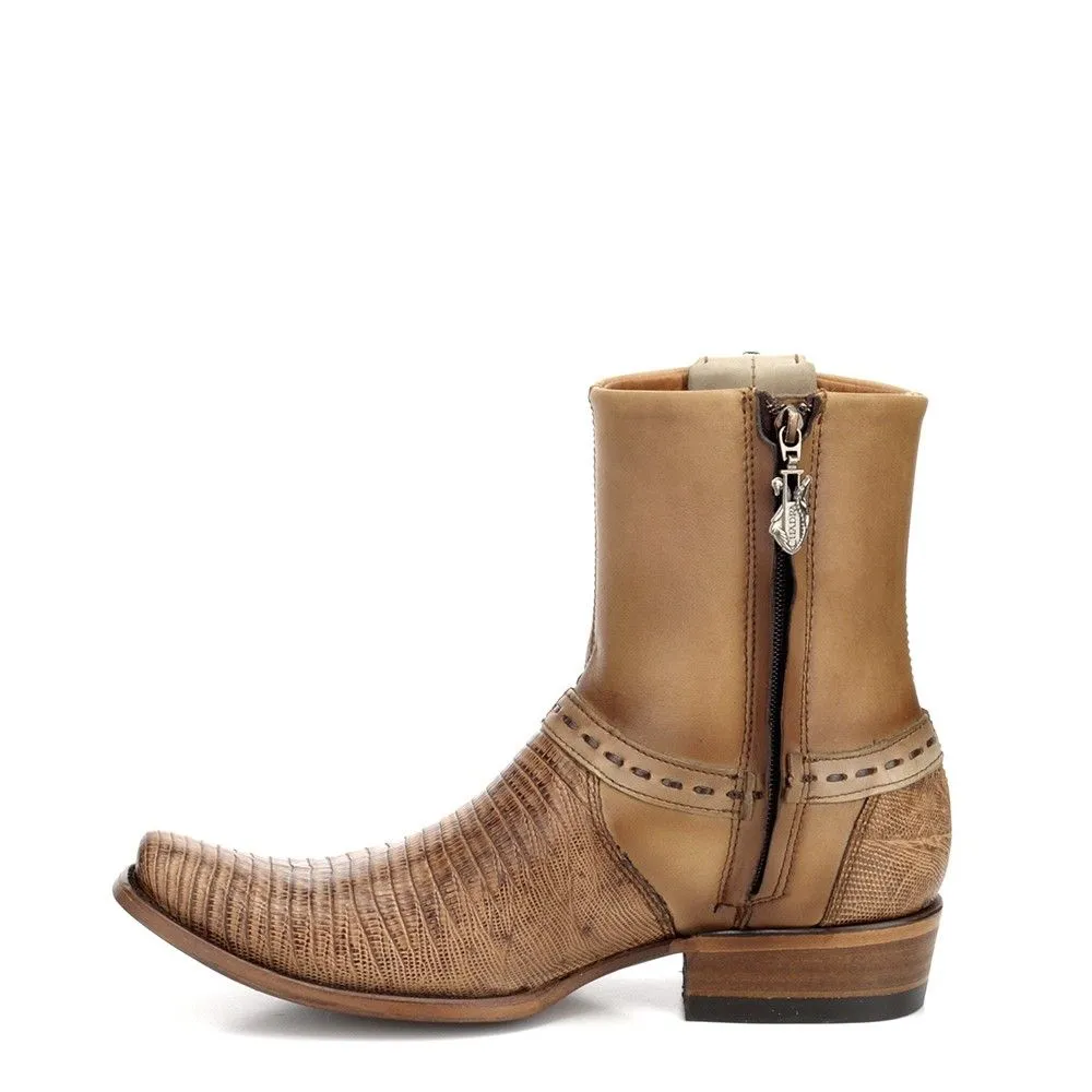 1J1FLT - Cuadra sand vintage fashion cowboy lizard mid booties for men