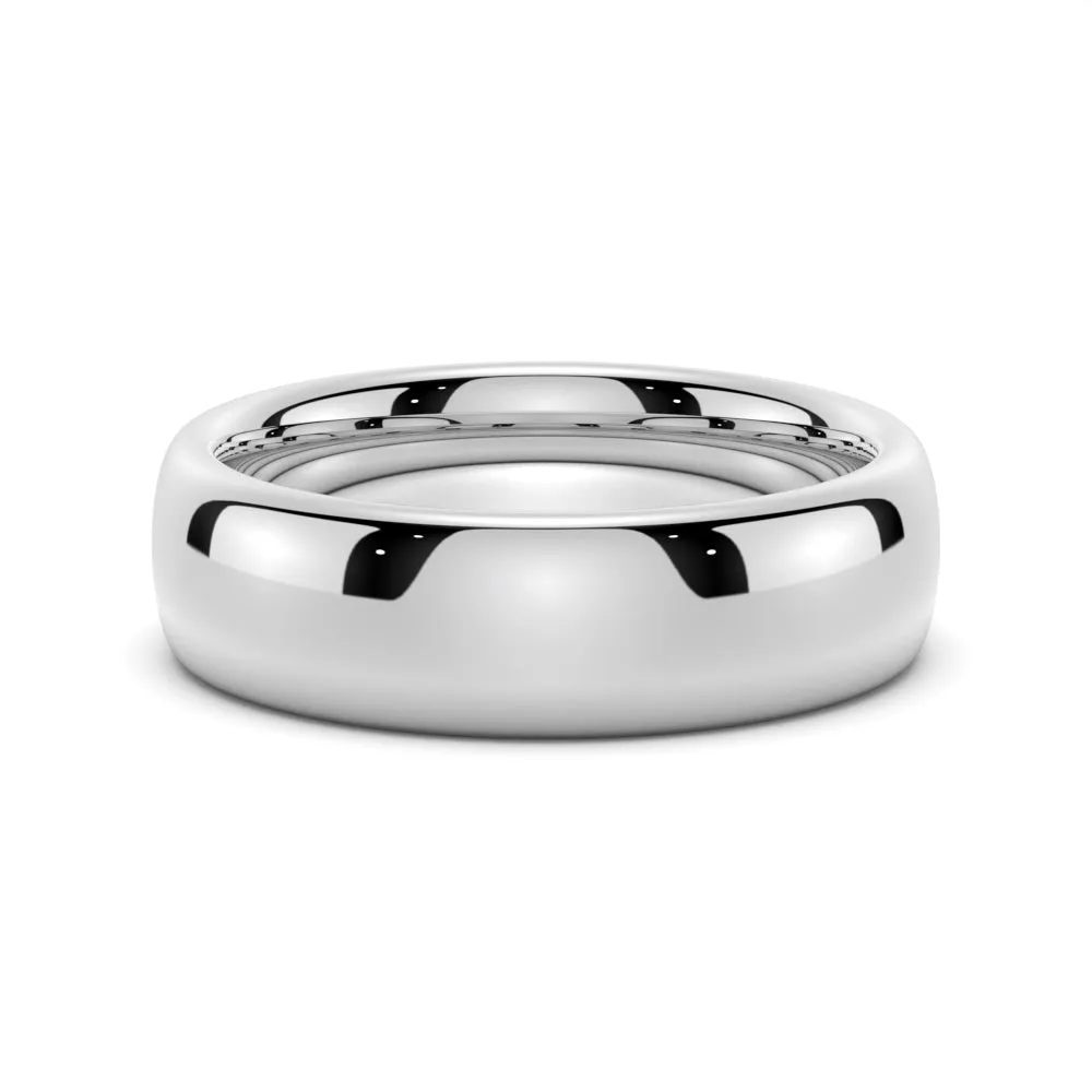 6mm High Polished Finish Comfort Fit Men's Wedding Band