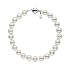 7.0-7.5 mm Natural White Hanadama Akoya Pearl Bracelet