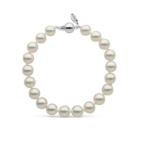 8.0-8.5 mm Natural White Hanadama Akoya Pearl Bracelet