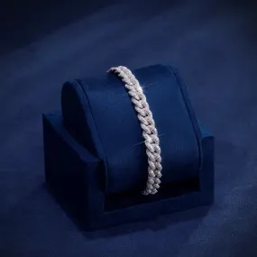 8MM CUBAN LINK BRACELET IN WHITE GOLD