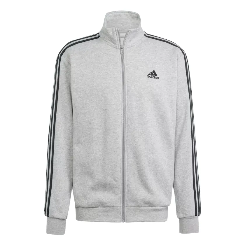 Adidas Basic men's tracksuit 3 stripes in fleece cotton IA3073 gray black 