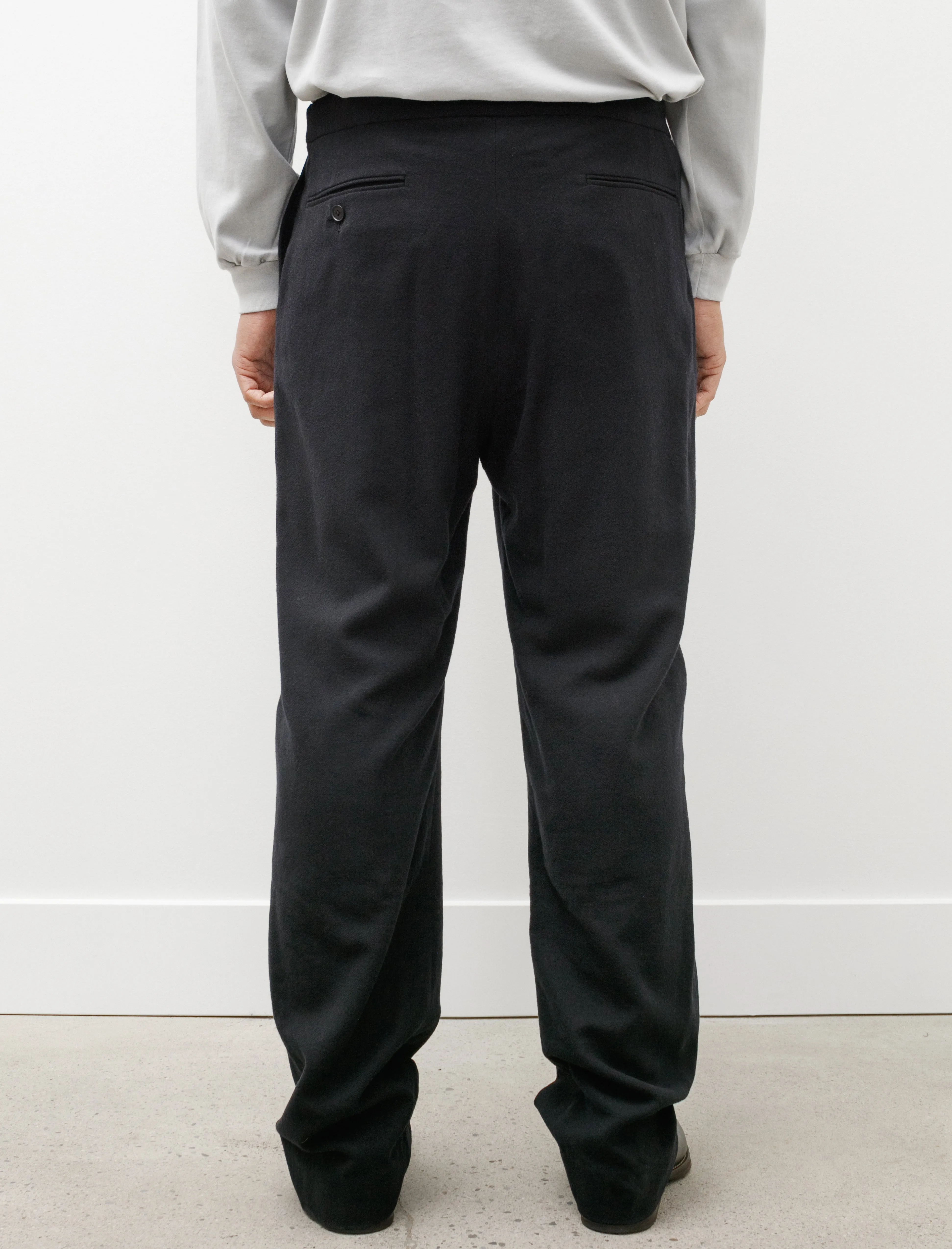 Airy Wool Viyella Easy Pants Dark Navy