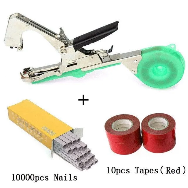 ALLOME Tying Machine Plant Garden Plant Tapetool Tapener 10 Rolls Tape Set for Vegetable, Grape, Tomato,Cucumber, Pepper Flower