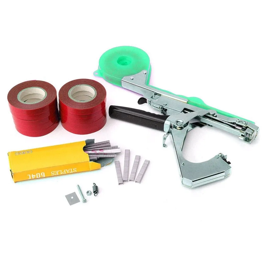 ALLOME Tying Machine Plant Garden Plant Tapetool Tapener 10 Rolls Tape Set for Vegetable, Grape, Tomato,Cucumber, Pepper Flower