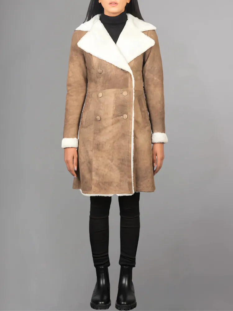 Amie Double Breasted Shearling Coat