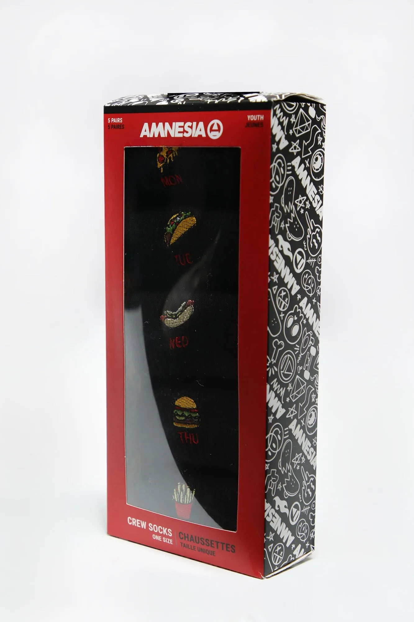 Amnesia Youth 5-Pack Fast Food Crew Socks