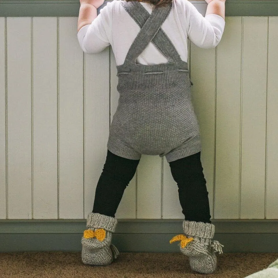 Angel Wings Booties - Grey Socks