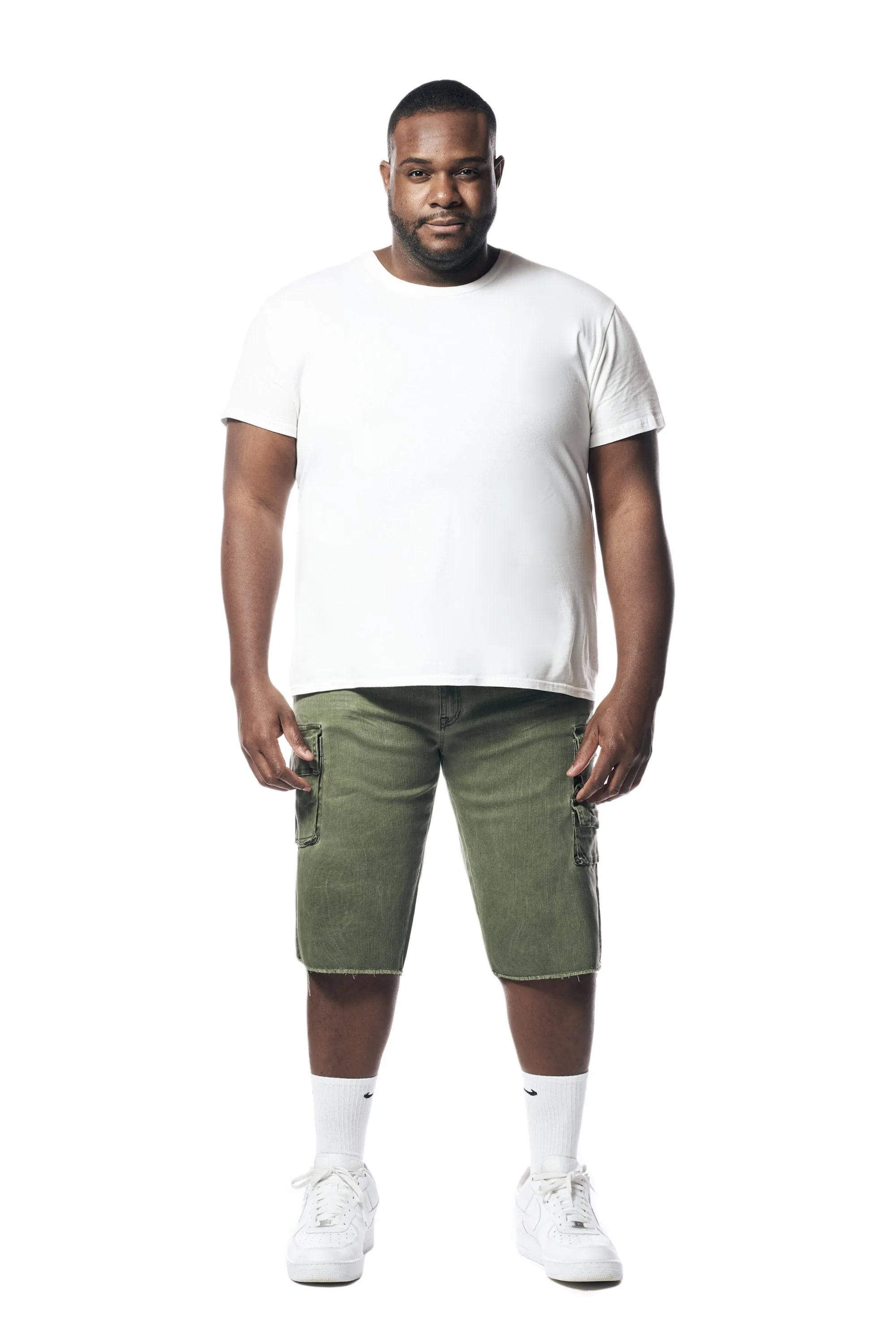 Big and Tall - Pigment Dyed Twill Utility Shorts - Vintage Army