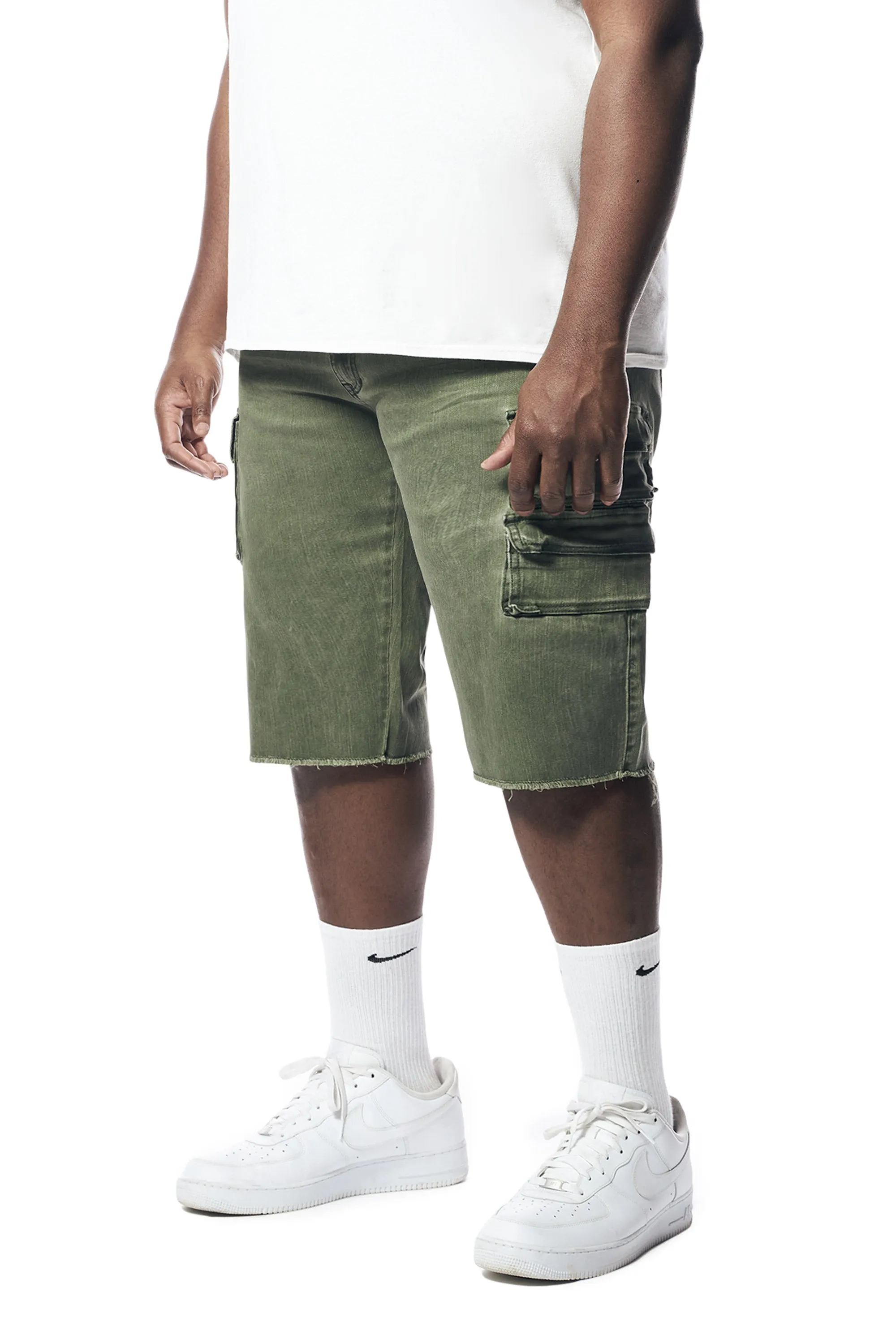 Big and Tall - Pigment Dyed Twill Utility Shorts - Vintage Army