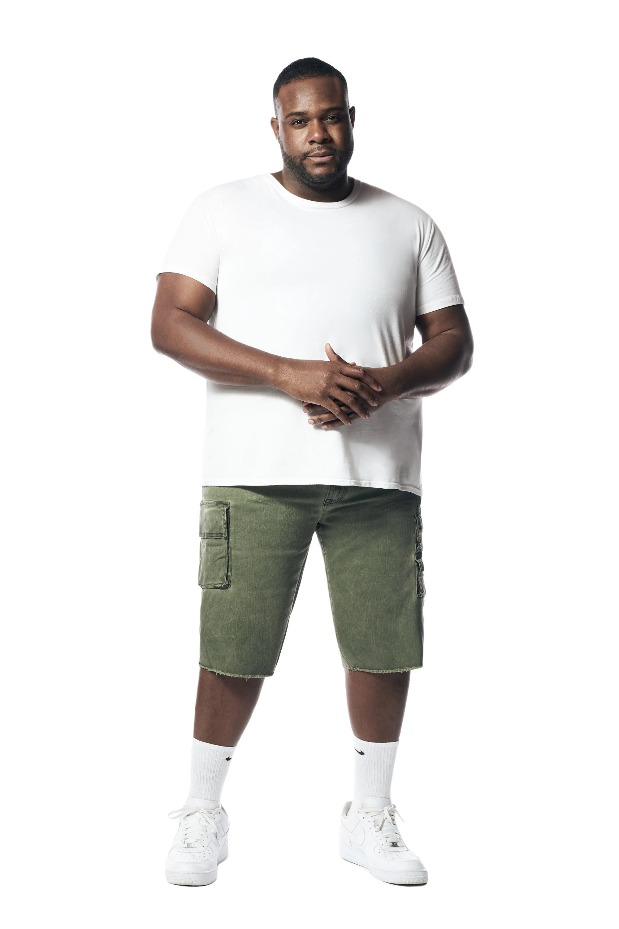 Big and Tall - Pigment Dyed Twill Utility Shorts - Vintage Army