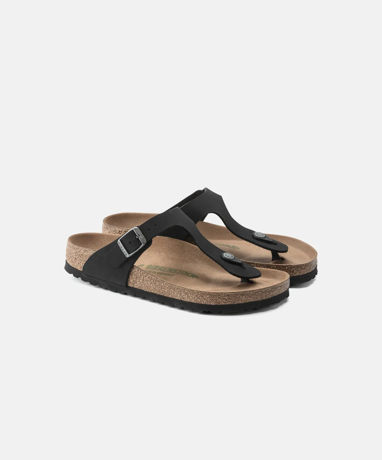 Birkenstock Gizeh BirkiBuc/Microfibre Earthy Black Vegan Sandals