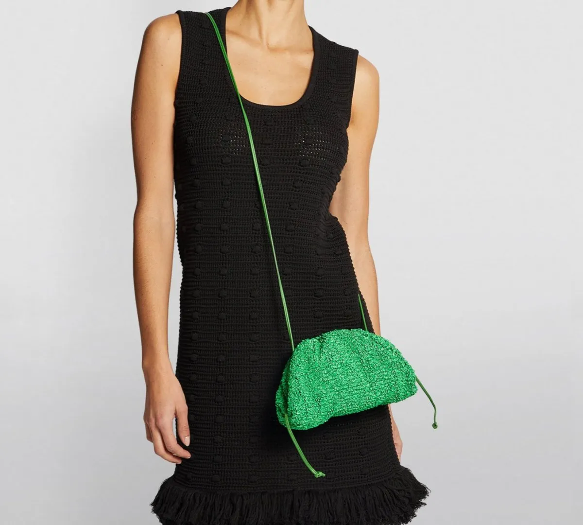 Bottega Veneta Mini Curly Raffia Clutch Bag