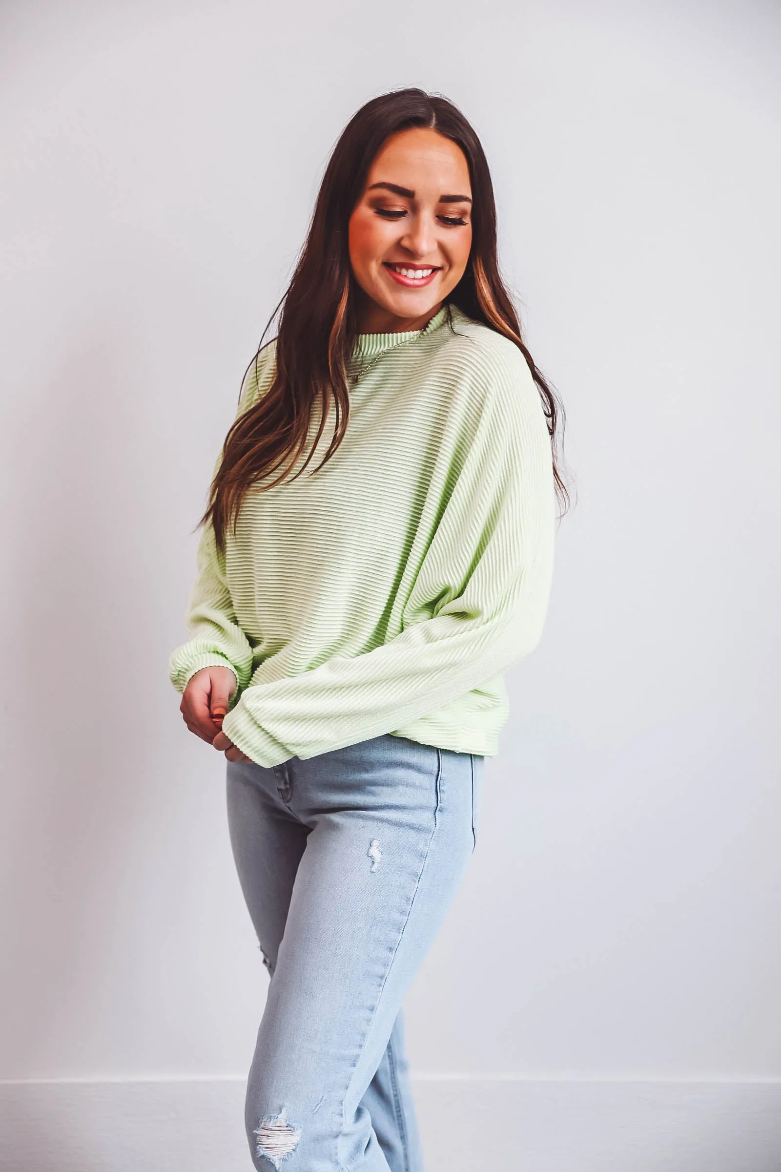 Brianna Corded Top-Lime