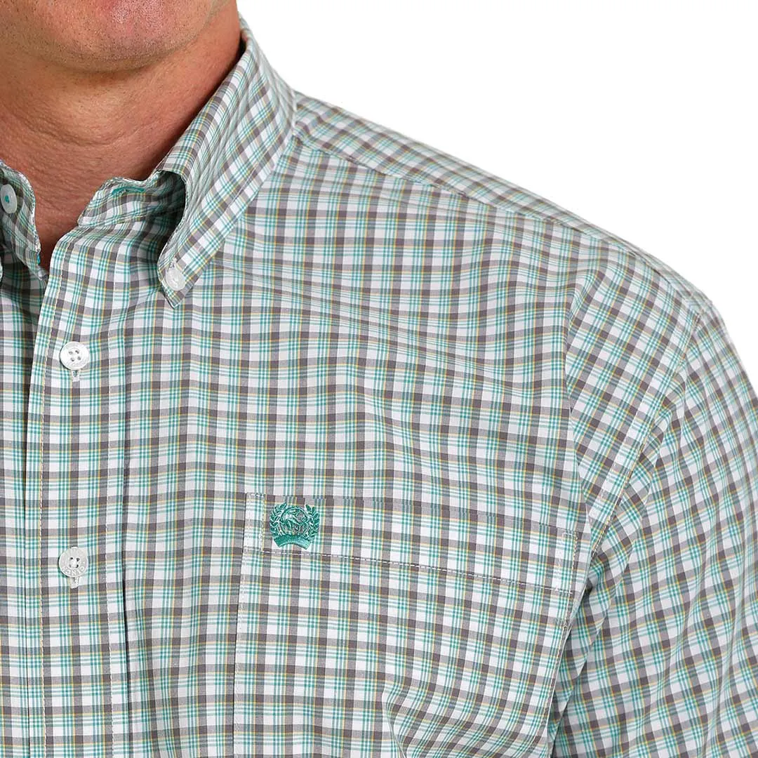 Cinch Men's Short Sleeve Check Print Button-Down Shirt