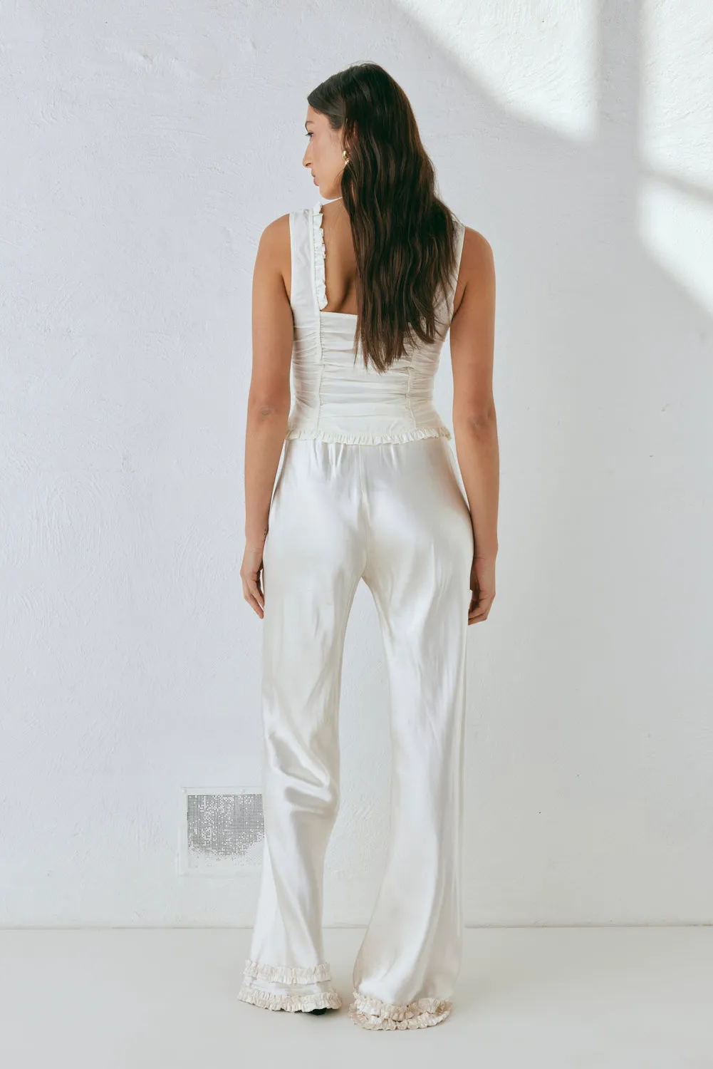 Citara Satin Pants White