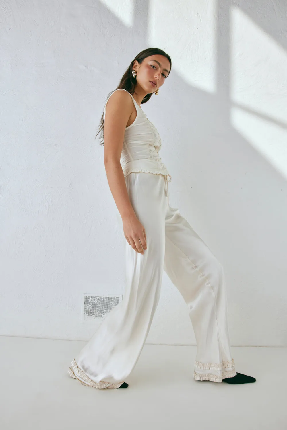 Citara Satin Pants White