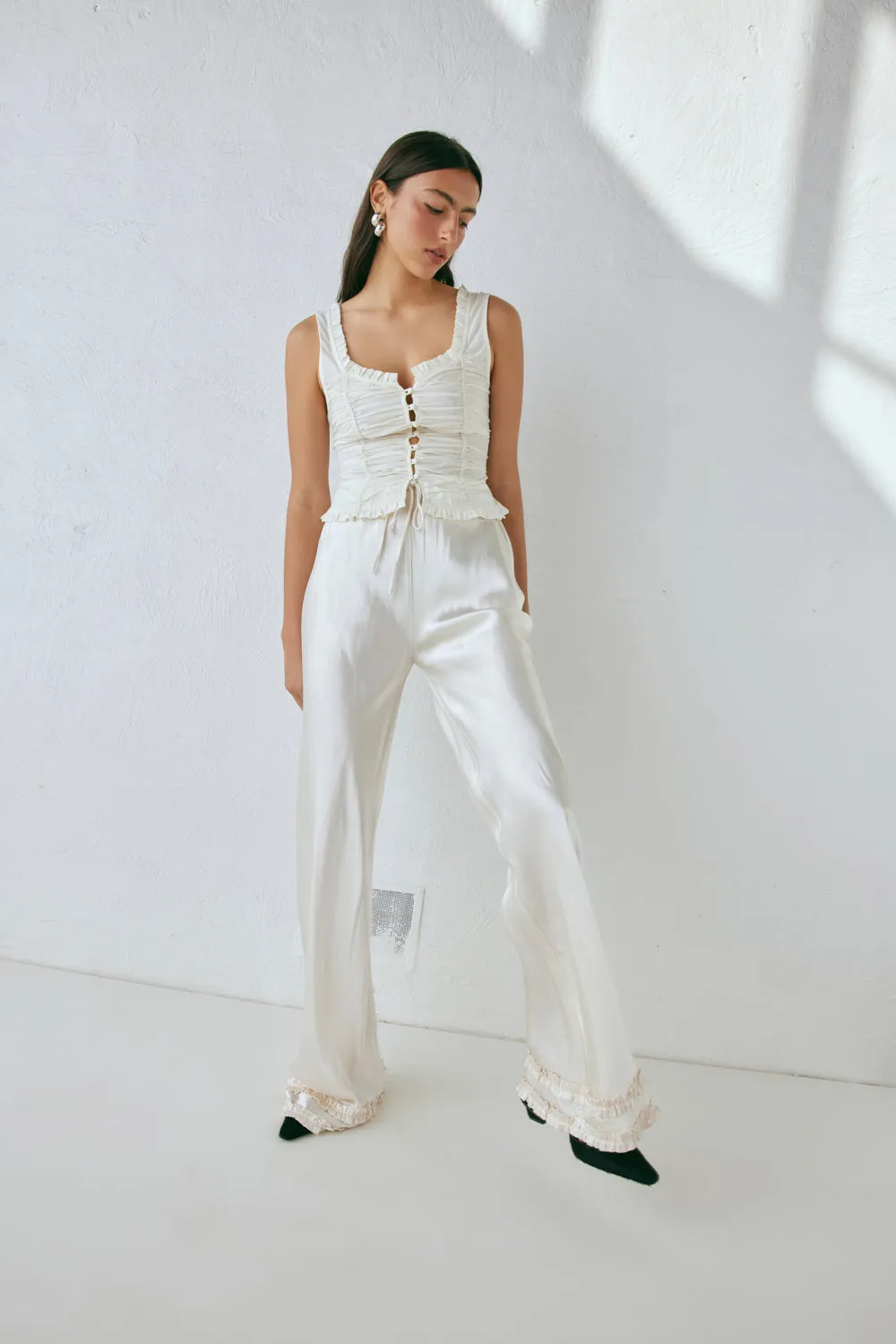 Citara Satin Pants White