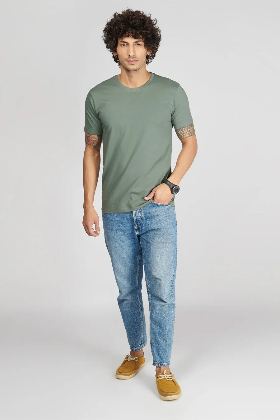 Classic Crew in Sage Green