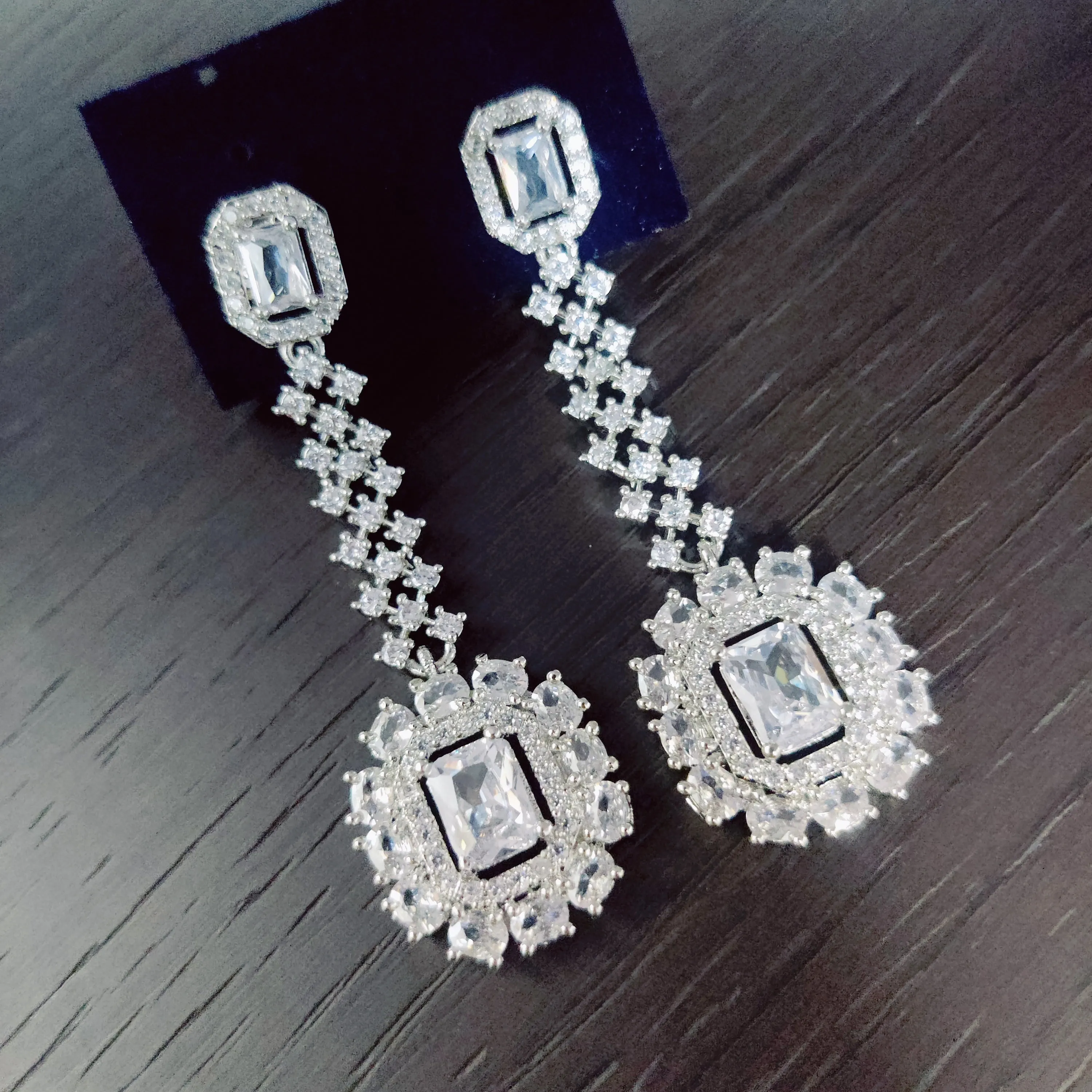 Classic White Rhodium Earrings