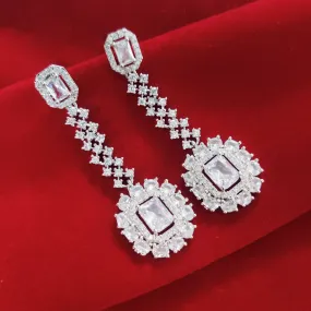 Classic White Rhodium Earrings