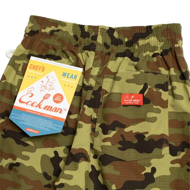 Cookman Chef Pants - Ripstop : Woodland Camo Green