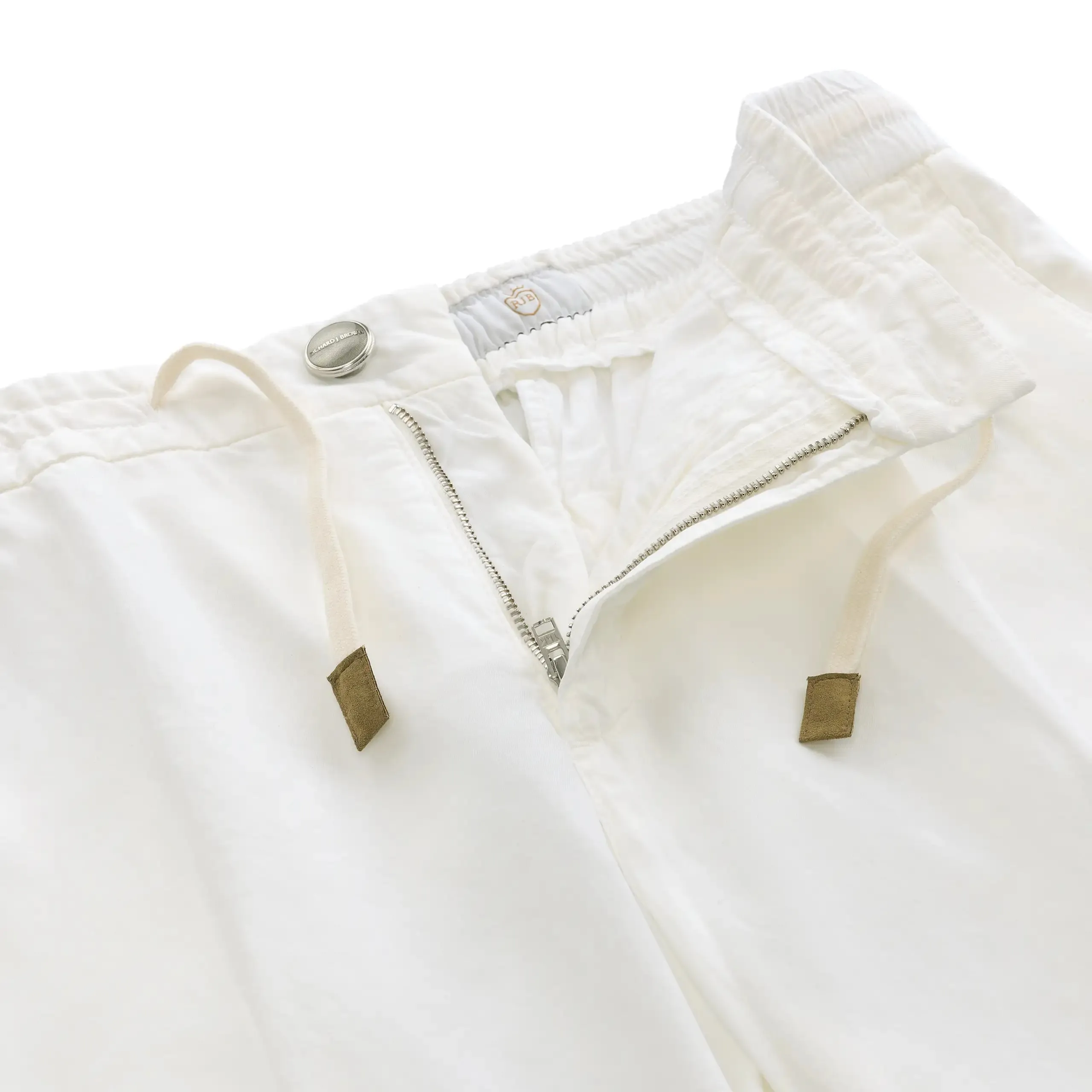 Cotton-Silk Blend Trousers in White