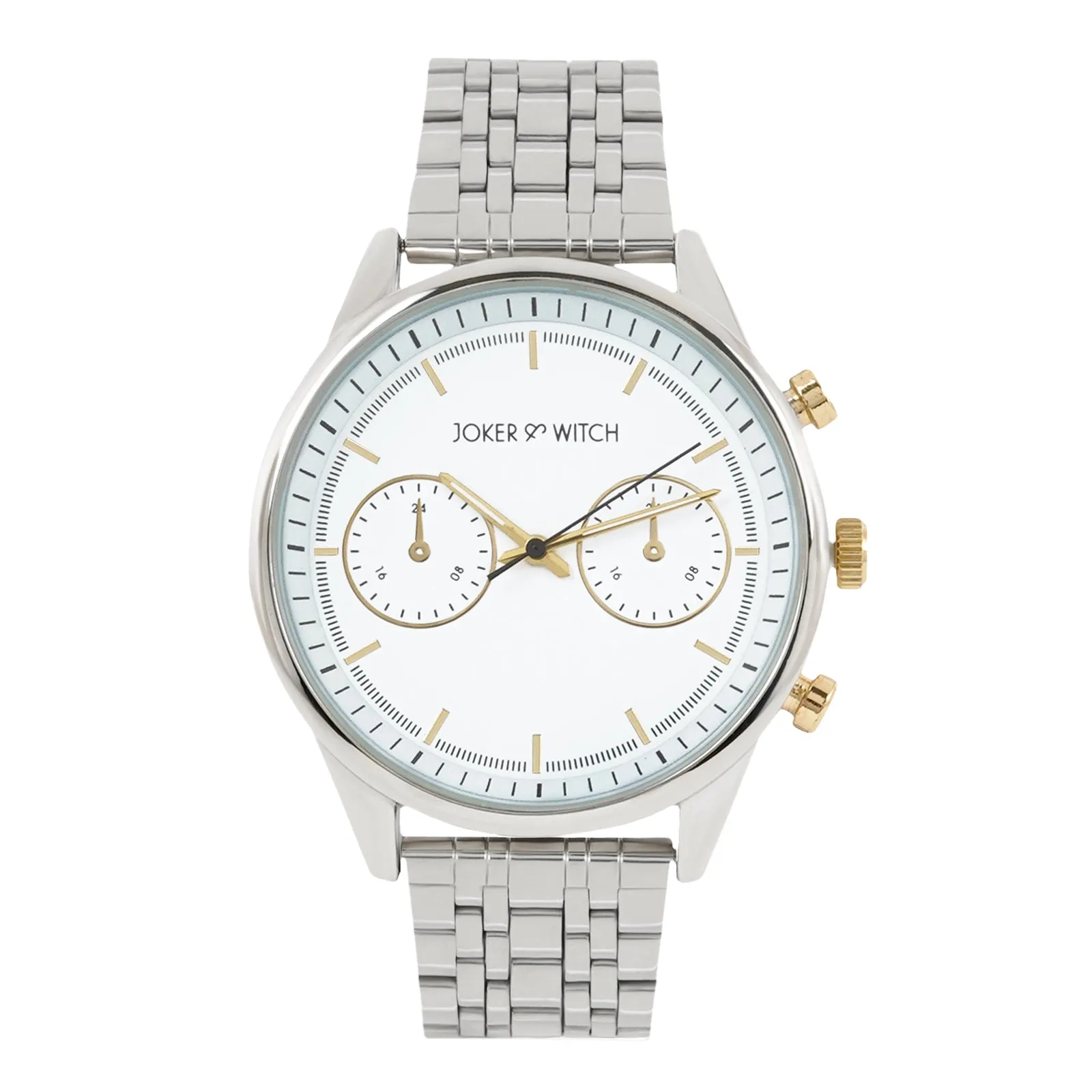 Cruz White Dial Silver Metallic Strap Watch