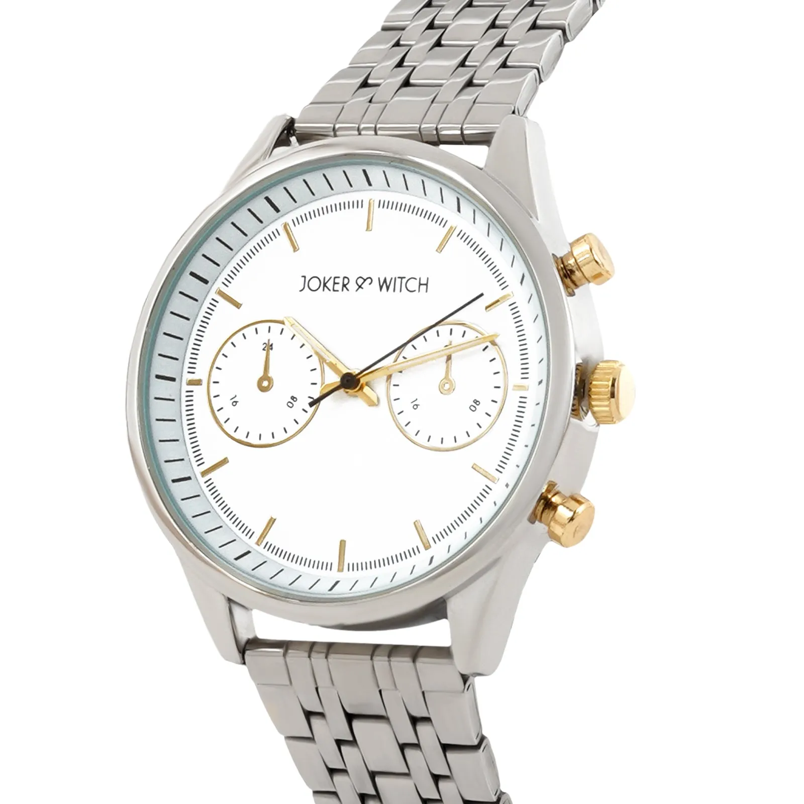 Cruz White Dial Silver Metallic Strap Watch