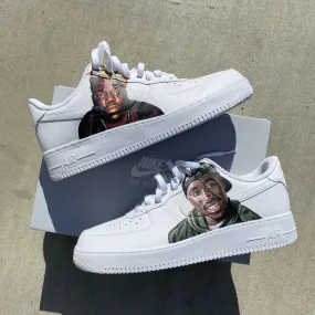 Custom Handpainted Tupac vs Biggie Nike Air Force 1