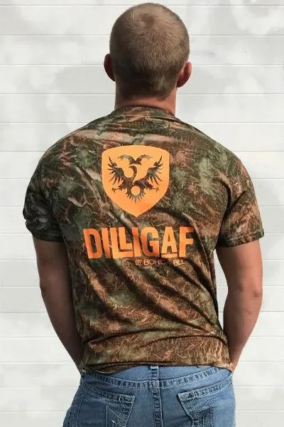 Dilligaf Camo Orange Classic Tee