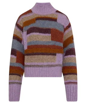 Doralia Colorblock Mockneck Sweater (Orchid Mix)