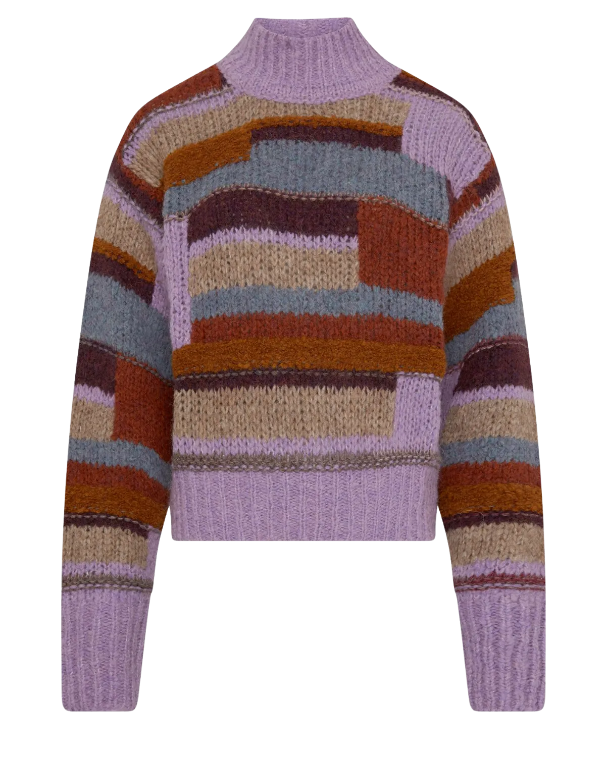 Doralia Colorblock Mockneck Sweater (Orchid Mix)