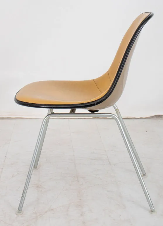 Eames for Herman Miller Tan Padded Shell Chair