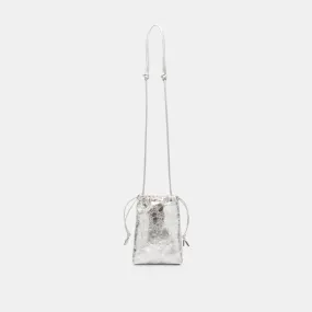 EVIE CROSSBODY POUCH SILVER DISTRESSED LEATHER