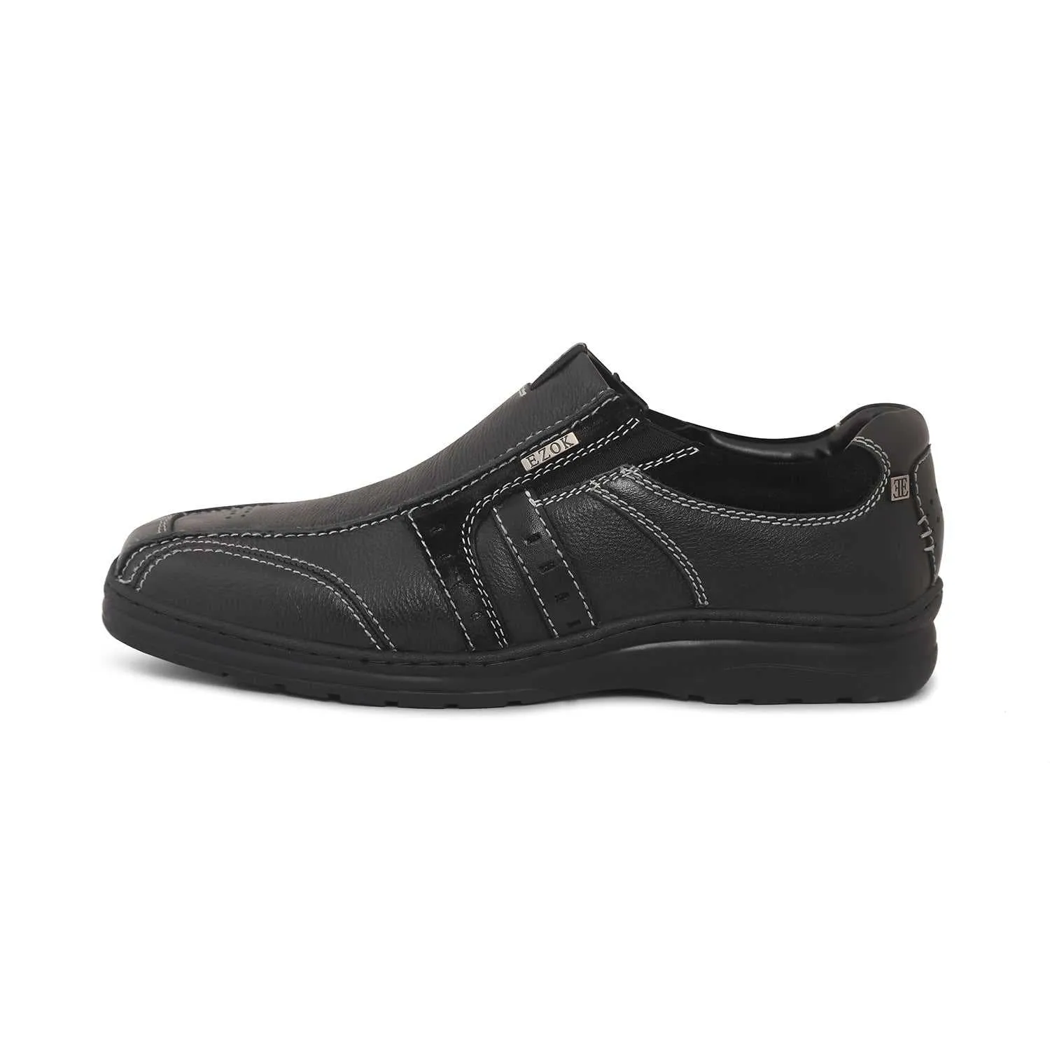 Ezok Men Genuine Leather Slip-Ons Shoes