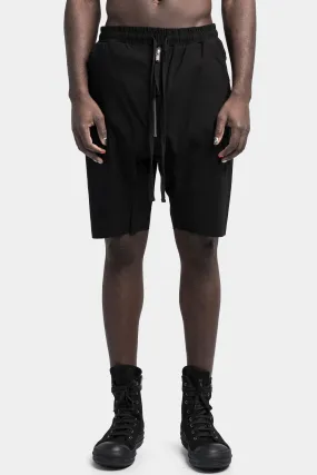 Front zip shorts, Black