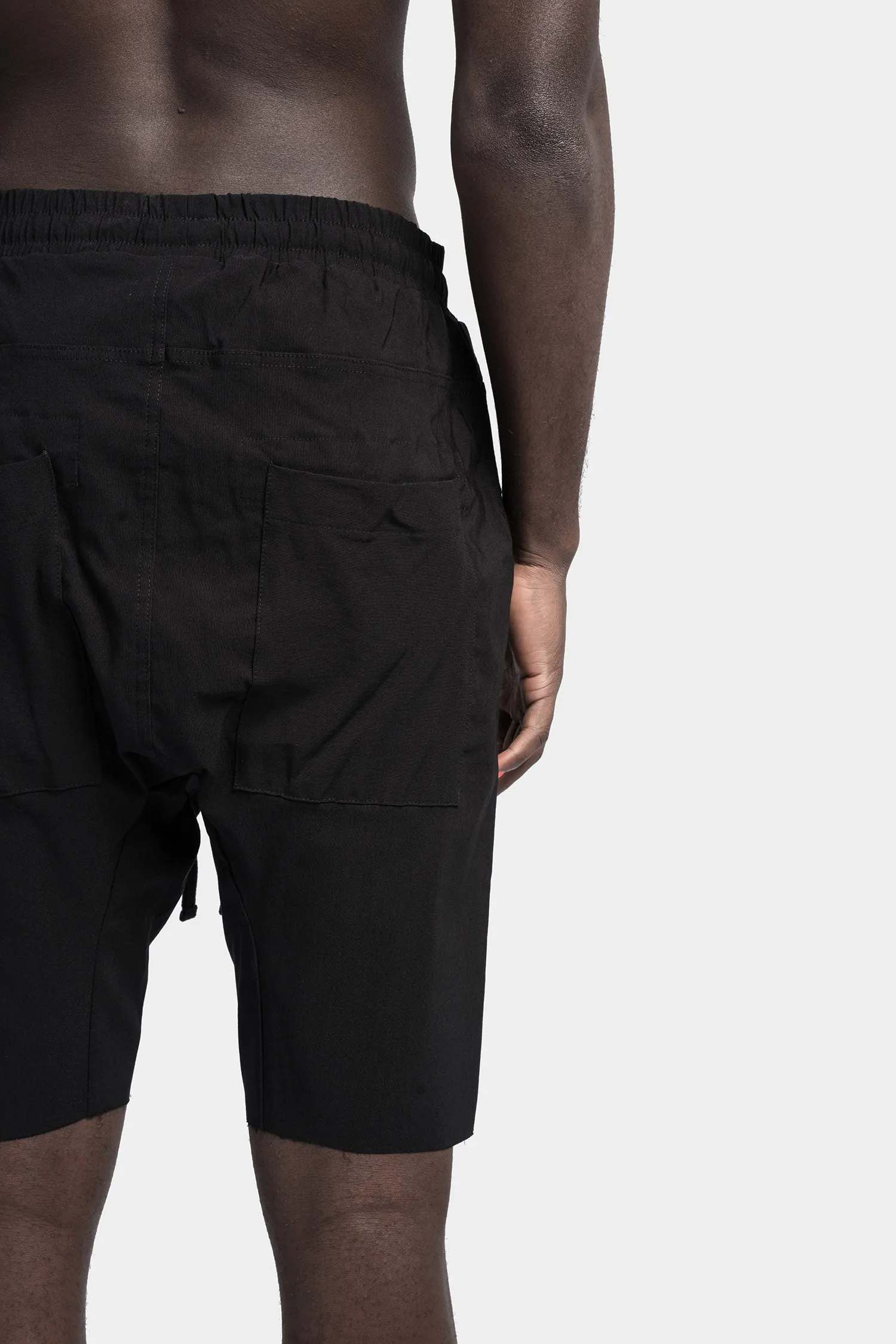 Front zip shorts, Black