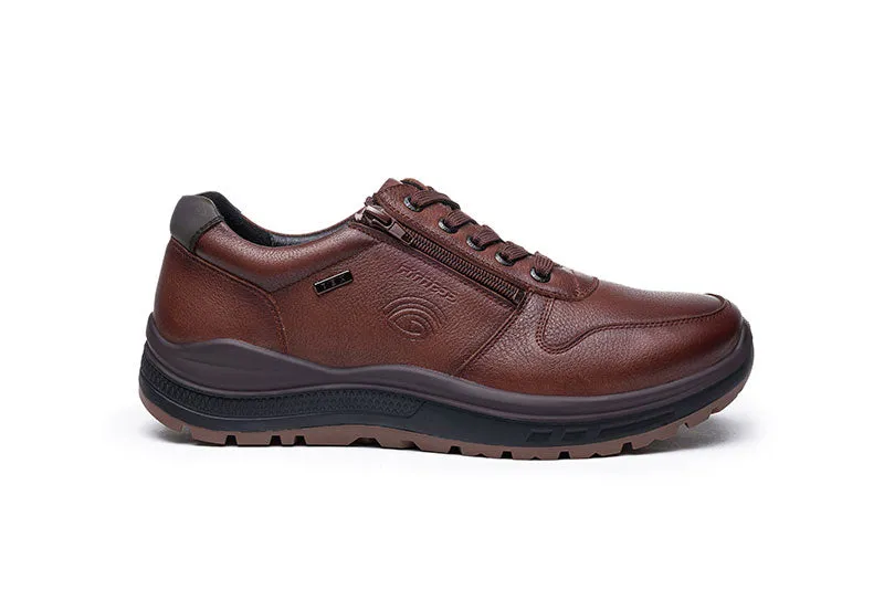 G-Comfort Mens Cognac leather Shoes Laced Wide Water Repellent R1282S