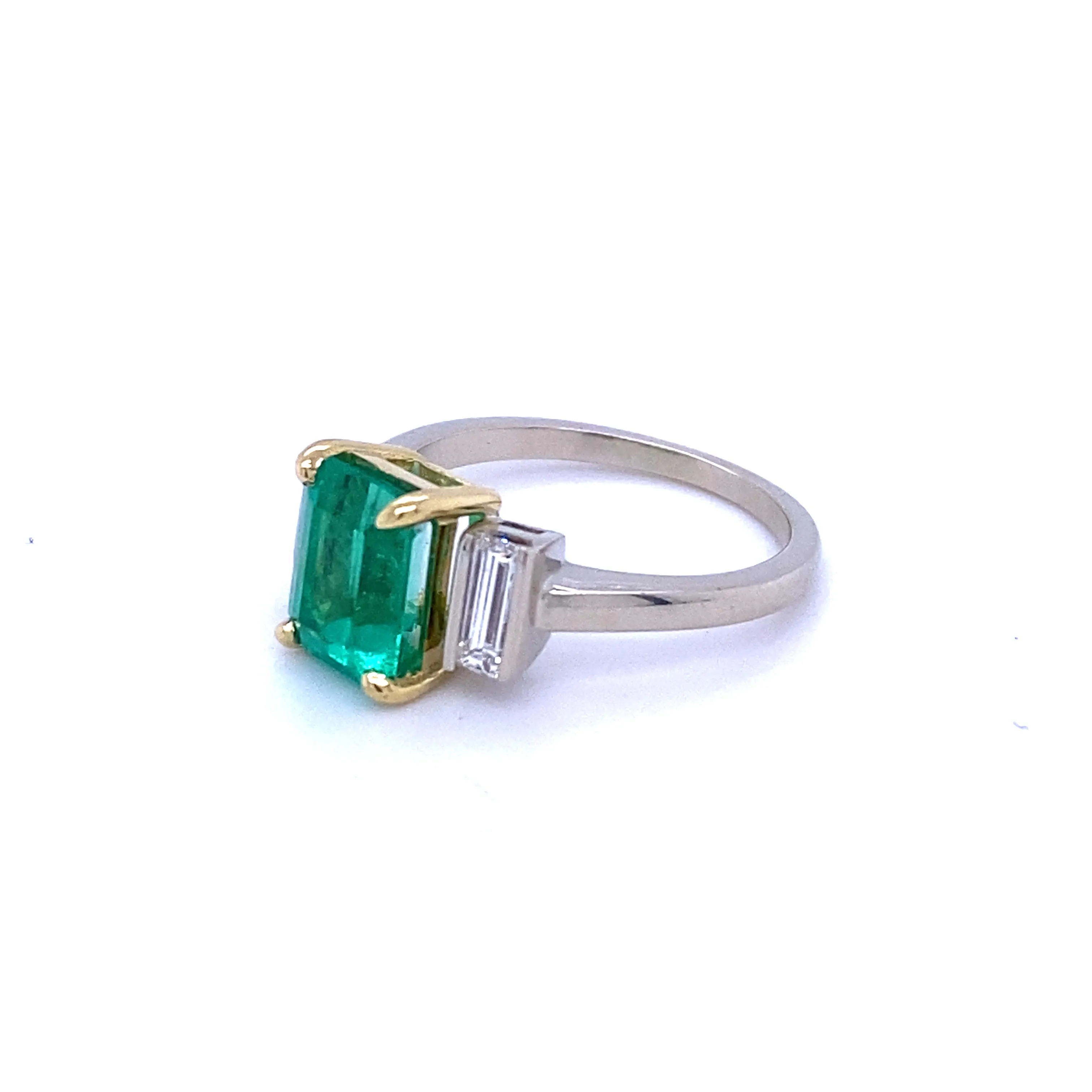 GIA Colombian Emerald and Diamond Ring