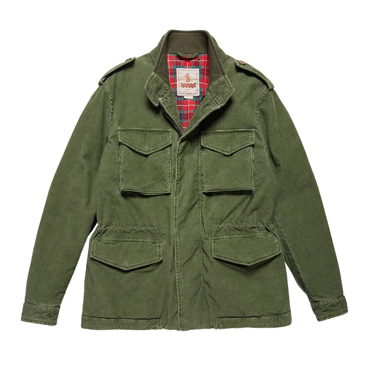 Giubbino Baracuta Washed Cord Field Jkt Verde Foglia