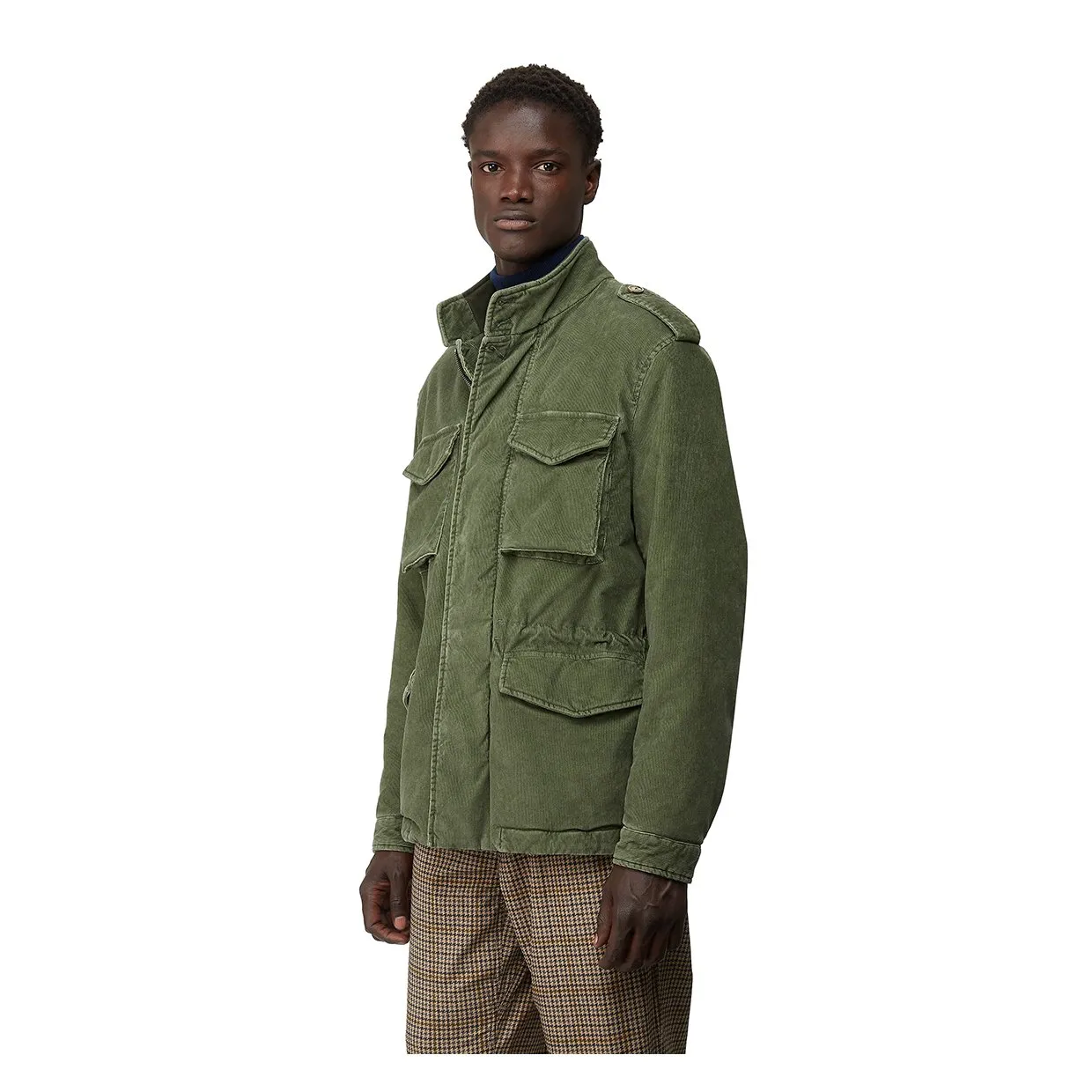 Giubbino Baracuta Washed Cord Field Jkt Verde Foglia