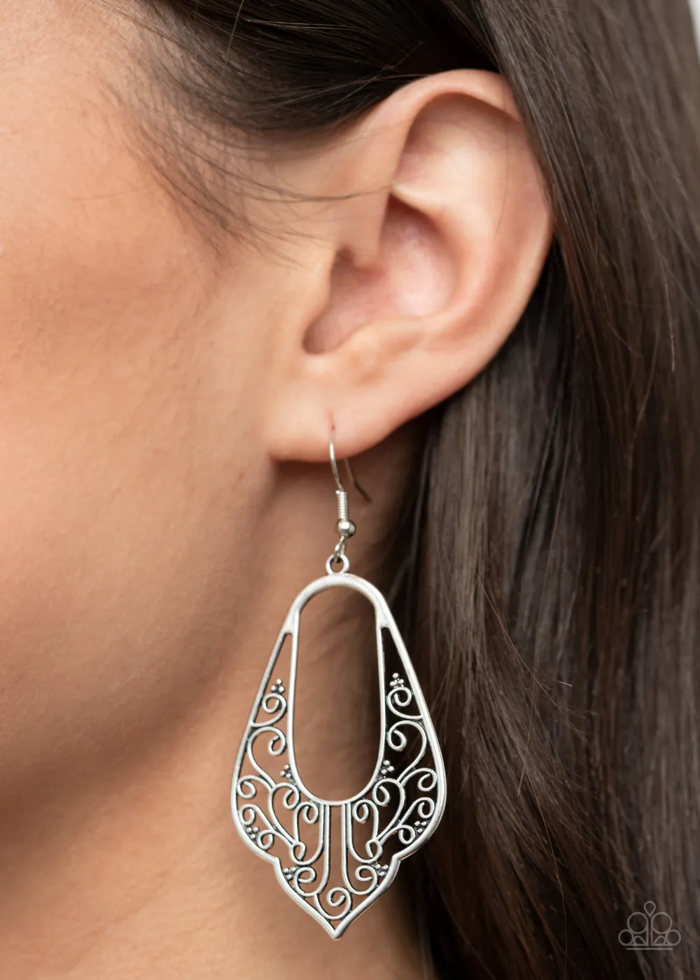 Grapevine Glamour - Silver Earrings