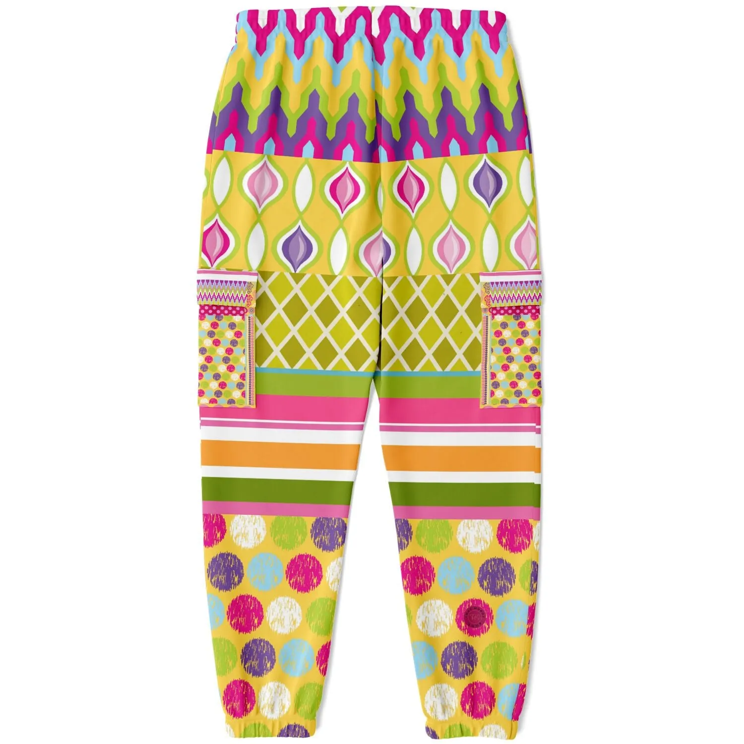 Hello Janis! Circus Patchwork Unisex Fleece Cargo Sweats