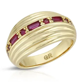 Inner Light Dome Ring- Ruby