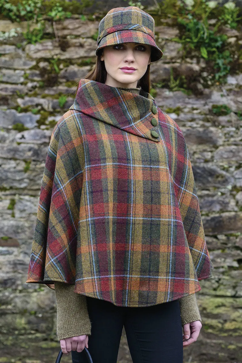 Irish Tweed Tartan Poncho [ 11 Colors ]