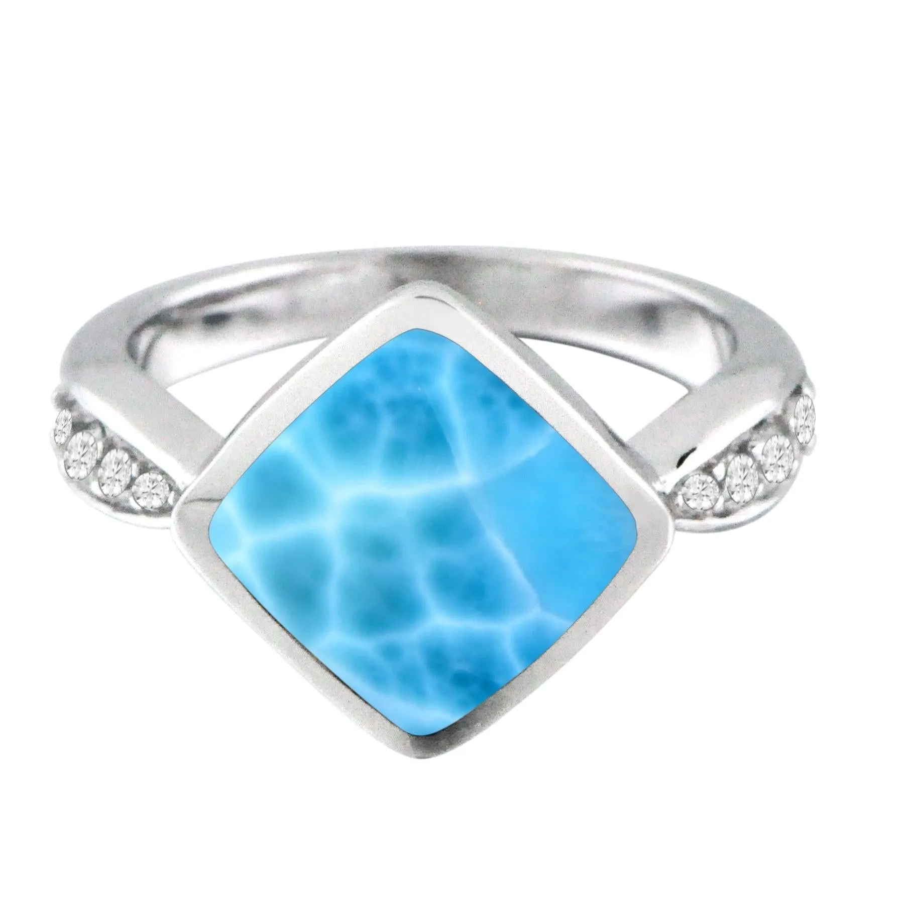 Larimar Cushion Cut Ring