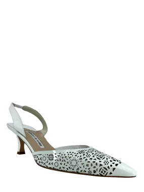 Manolo Blahnik Laser-Cut Carolyne Slingback Pumps Size 8.5