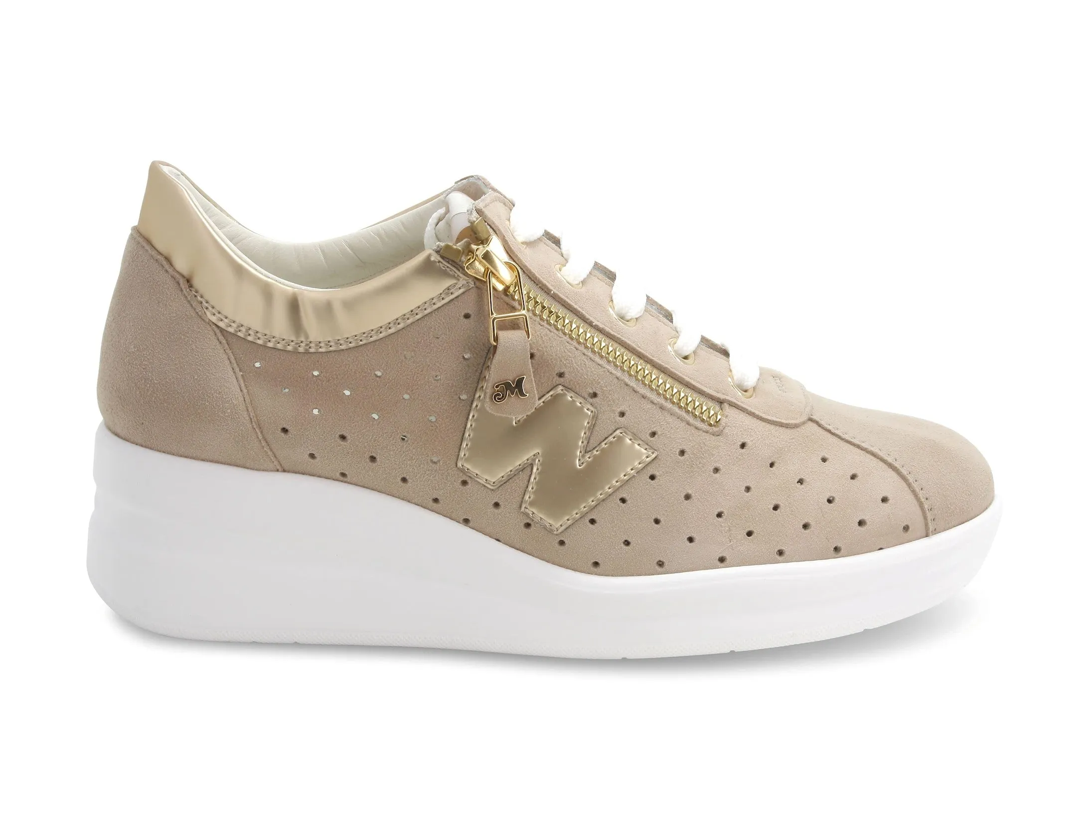 Melluso scarpe comfort con zeppa e zip in camoscio